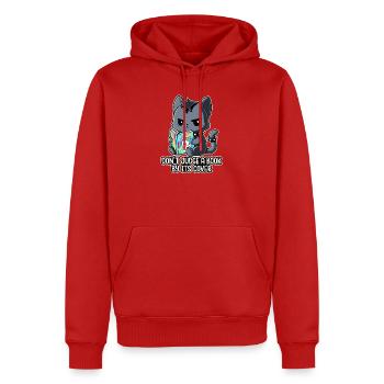 Goth-Katze liest - Männer Premium Bio Hoodie - Rot - Vorne - Nico (187cm)