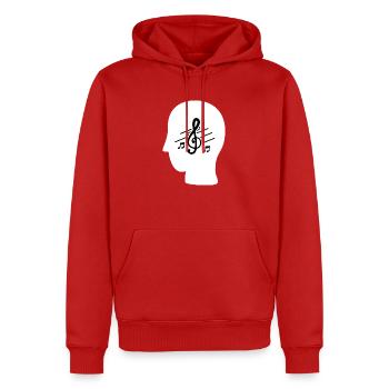 MUSIC IN MY MIND - Men’s Premium Organic Hoodie - red - Front - Nico (187cm)