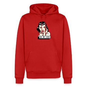 Lola Rockabilly Illustration TShirt - Sweat à capuche Premium bio Homme - rouge - Devant - Nico (187cm)