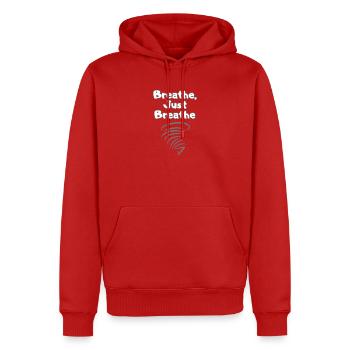 BREATH Self-Care – Déclaration d’amour de soi - Sweat à capuche Premium bio Homme - rouge - Devant - Nico (187cm)