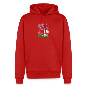 Seoul Love – Namsan Tower Couple Design - Sweat à capuche Premium bio Homme - rouge - Devant - Nico (187cm)