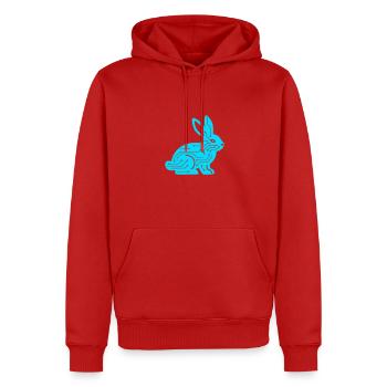 Cyber Hase Circuit Platine Tech Vektor - Männer Premium Bio Hoodie - Rot - Vorne - Nico (187cm)
