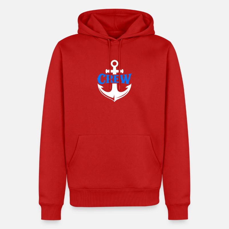 Blauer Anker Crew Logo - Männer Premium Bio Hoodie - Rot