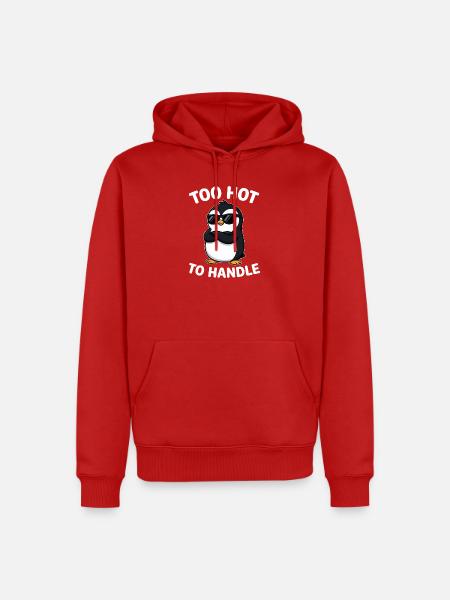 Pinguin Too Hot To Handle Sonnenbrille - Männer Premium Bio Hoodie - Rot