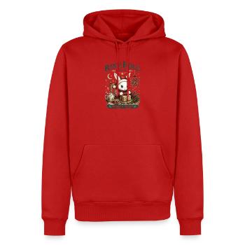 Bunny & Bubbles Weihnachtsbäckerei - Männer Premium Bio Hoodie - Rot - Vorne - Nico (187cm)