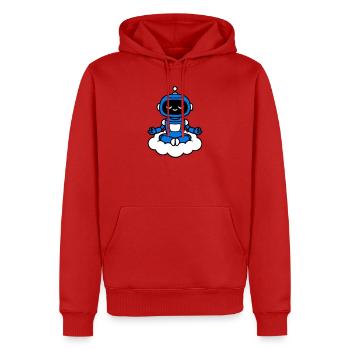 AI Human Fan Club Schwebender Roboter - Männer Premium Bio Hoodie - Rot - Vorne - Nico (187cm)