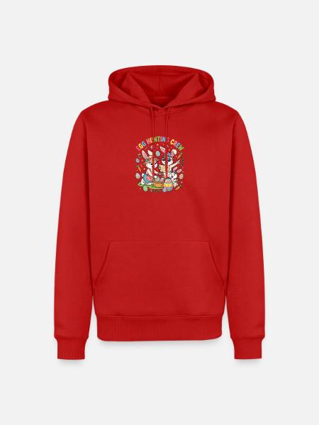 Hoster Bunny Family - Egg Collector - Men’s Premium Organic Hoodie - red