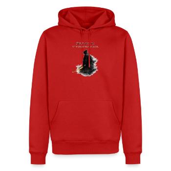 Silence Is The Sharpest Blade Samurai Stoic Gift - Men’s Premium Organic Hoodie - red - Front - Nico (187cm)