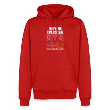 Phasen einer Ranked Session Gamer Zocker Herren - Männer Premium Bio Hoodie - Rot - Vorne - Nico (187cm)