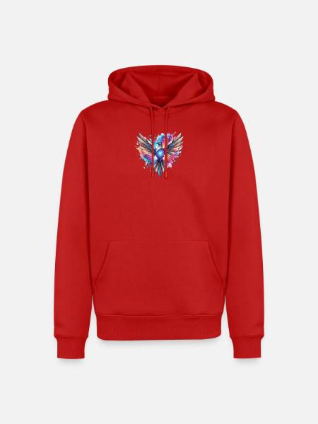 Kosmischer geometrischer Phönix - Männer Premium Bio Hoodie - Rot