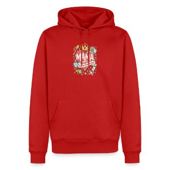 Mama Chefin vom Familienchaos - Männer Premium Bio Hoodie - Rot - Vorne - Nico (187cm)