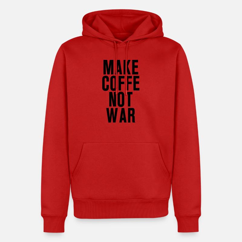 Make coffee not war - Männer Premium Bio Hoodie - Rot