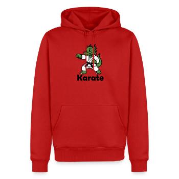 Karate Drache - Männer Premium Bio Hoodie - Rot - Vorne - Nico (187cm)