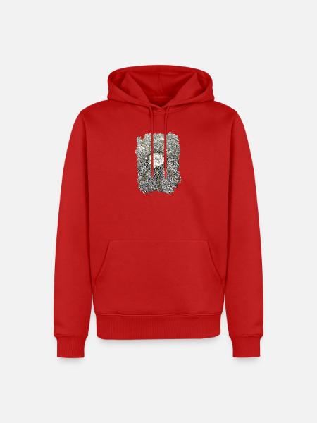 Goldene Blütenmandala mit Rosenakzent - Männer Premium Bio Hoodie - Rot