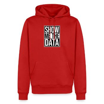 Montre-moi les données : Analyste nerd drôle sarcastique - Sweat à capuche Premium bio Homme - rouge - Devant - Nico (187cm)