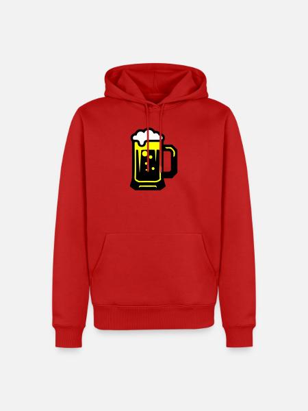 Bier Bierglas Symbol - Männer Premium Bio Hoodie - Rot