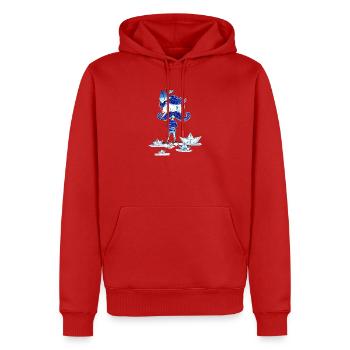 Mr. Blue - Men’s Premium Organic Hoodie - red - Front - Nico (187cm)