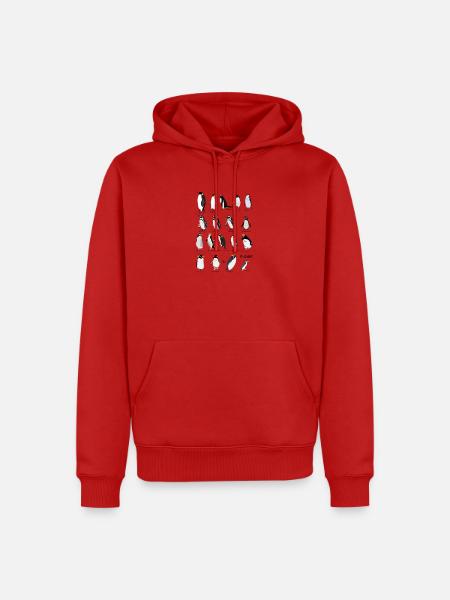Pinguine - Männer Premium Bio Hoodie - Rot