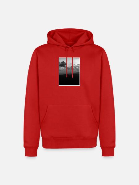 ALLEIN STEHEND. - Männer Premium Bio Hoodie - Rot