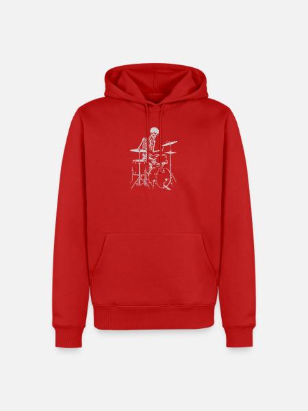 Skeleton Schlagzeuger - Männer Premium Bio Hoodie - Rot