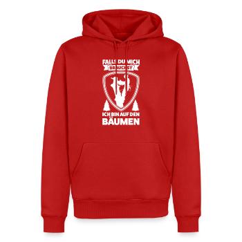 Baumkletterer Arborist Baumpflege Geschenk - Männer Premium Bio Hoodie - Rot - Vorne - Nico (187cm)