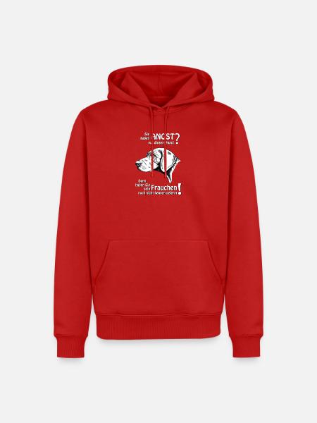 Angst vor diesem Hund? Frauchen... - Männer Premium Bio Hoodie - Rot