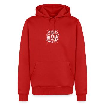 Bevor du fragst Nein lustige Büro Sprüche - Männer Premium Bio Hoodie - Rot - Vorne - Nico (187cm)