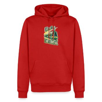 I fahr Schdrossaba - Männer Premium Bio Hoodie - Rot - Vorne - Nico (187cm)