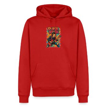 Punk - Männer Premium Bio Hoodie - Rot - Vorne - Nico (187cm)