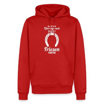 Pferd Reitsport Reiten Pferdesport Friese - Männer Premium Bio Hoodie - Rot - Vorne - Nico (187cm)