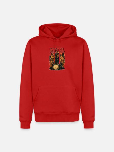 Metal Beater - Männer Premium Bio Hoodie - Rot