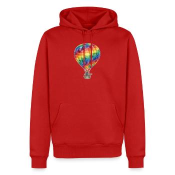 Regenbogen-Heißluftballon - Männer Premium Bio Hoodie - Rot - Vorne - Nico (187cm)