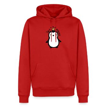 Cute Penguin Queen Design - Men’s Premium Organic Hoodie - red - Front - Nico (187cm)