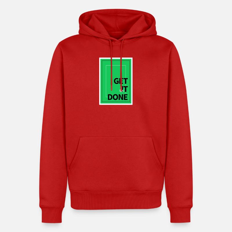 Motivation Get It Done Textdesign - Männer Premium Bio Hoodie - Rot