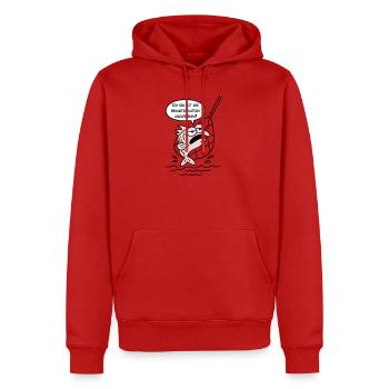 Insatisfait de la situation générale ! COULEURS PERSONNALISÉES ! - Sweat à capuche Premium bio Homme - rouge - Devant - Nico (187cm)