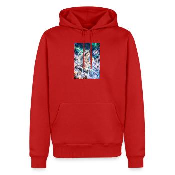 Wassermann mit Sternenstrahl - Männer Premium Bio Hoodie - Rot - Vorne - Nico (187cm)