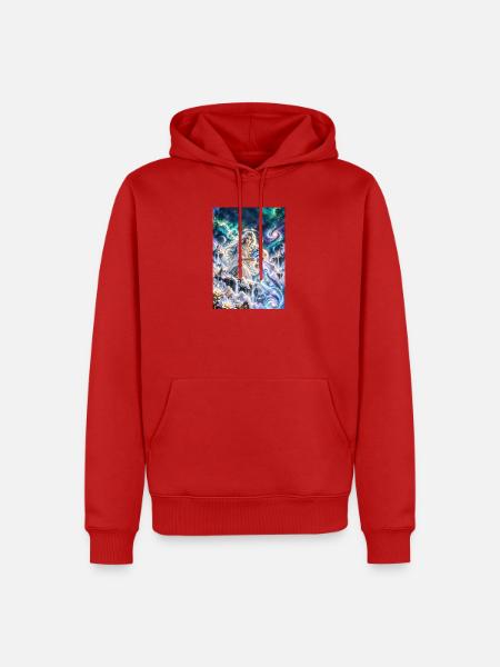 Wassermann mit Sternenstrahl - Männer Premium Bio Hoodie - Rot