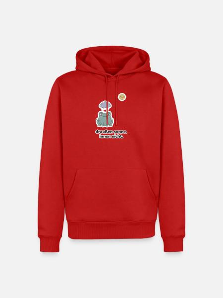 draußen sonne. innen nicht. – Frosch Meme - Männer Premium Bio Hoodie - Rot
