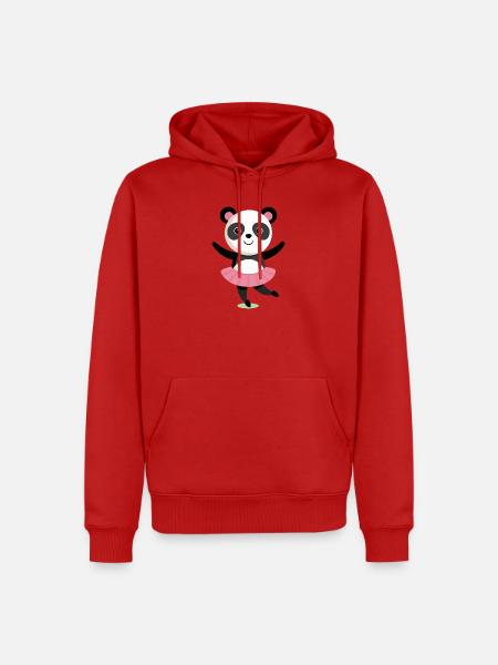 Tanzende Panda mit Tutu - Männer Premium Bio Hoodie - Rot