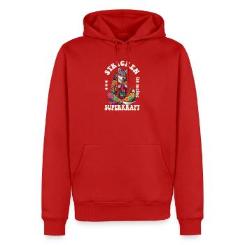 Stricken Strickerin Stricker - Männer Premium Bio Hoodie - Rot - Vorne - Nico (187cm)