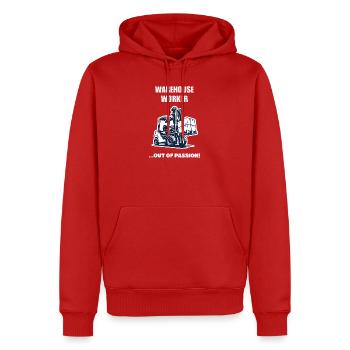 Warehouse Worker Out Of Passion Stapler Geschenk - Männer Premium Bio Hoodie - Rot - Vorne - Nico (187cm)