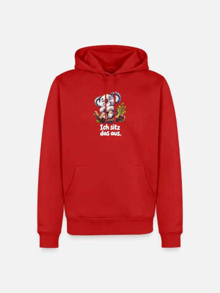 Ich sitz das aus – Lustiger Koala auf einem Ast - Männer Premium Bio Hoodie - Rot