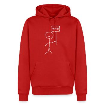Sélectionner - Français - Sweat à capuche Premium bio Homme - rouge - Devant - Nico (187cm)