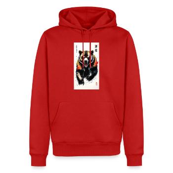 Colorfull Bear - Männer Premium Bio Hoodie - Rot - Vorne - Nico (187cm)