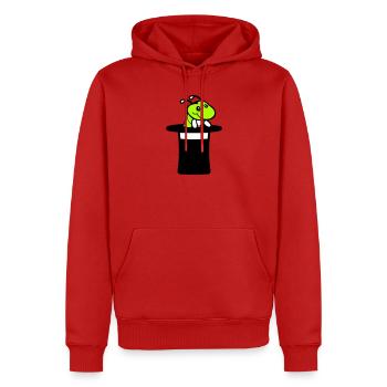 Chenille Chapeau Haut de Forme Magicien Sorcier Tour de Magie Mignon - Sweat à capuche Premium bio Homme - rouge - Devant - Nico (187cm)