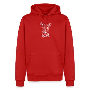 Terrier Berger de Picardie - Männer Premium Bio Hoodie - Rot - Vorne - Nico (187cm)