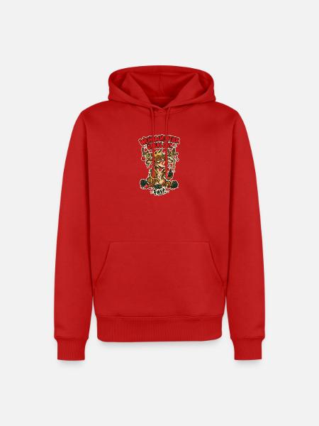 Weihnachtsfeier überlebt Fast - Männer Premium Bio Hoodie - Rot