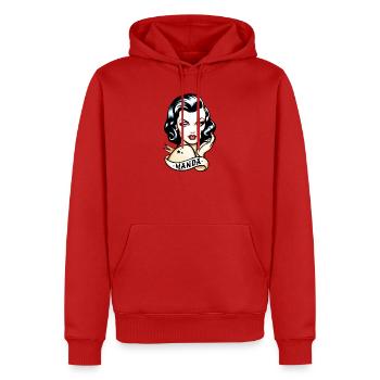 Retro Tattoo inspiriert Wanda Design - Männer Premium Bio Hoodie - Rot - Vorne - Nico (187cm)