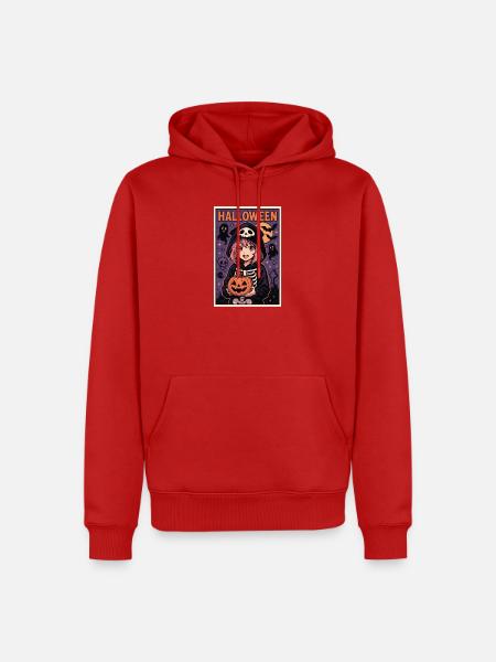Halloween - Trick or Treat Girl - Männer Premium Bio Hoodie - Rot