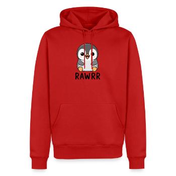 Pingouin de dessins animés mignons Chibi Rawr - Sweat à capuche Premium bio Homme - rouge - Devant - Nico (187cm)
